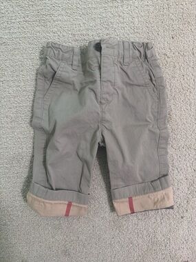 Burberry Childrens Check Turn-Up Cotton Trousers - 9 months